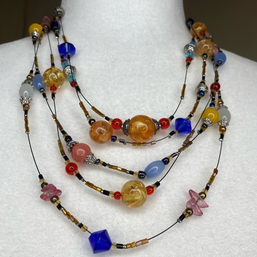 Chico’s Multi Strand Glass Bead Necklace - Picture 2 of 5
